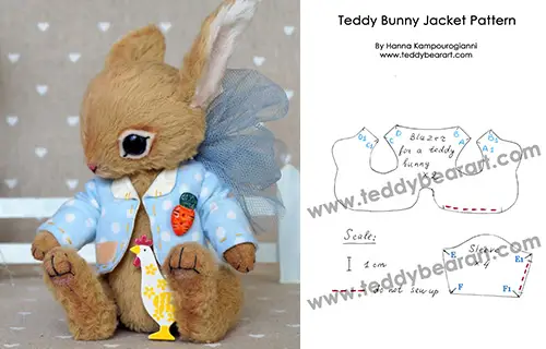Teddy Bear Clothes Patterns – Bunny Jacket.