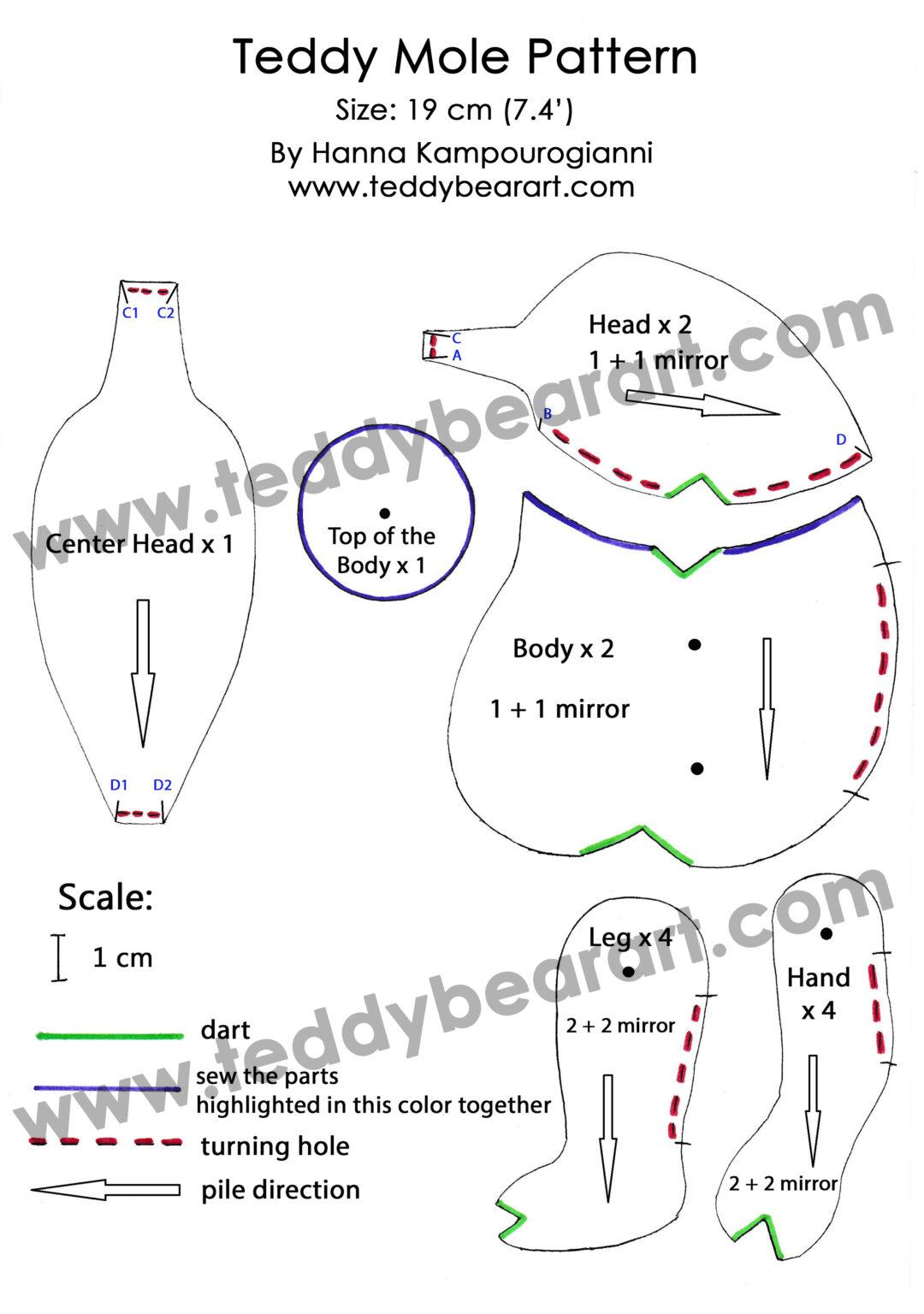 Stuffed Mole Sewing Pattern: Craft Your Way to Mole Magic - Teddy Bear Art