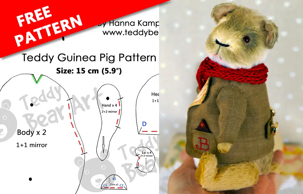 DIY Teddy Guinea Pig Sewing Pattern for Intermediate Crafters