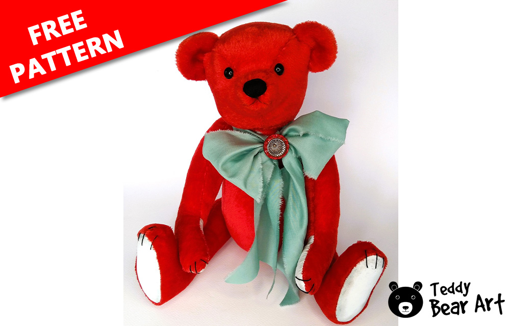 Sneak Peek: Exclusive Mohair Red Teddy Bear Sewing Pattern Unveiled!