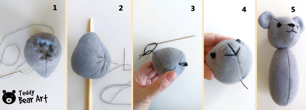 Simple Teddy Bear Sewing Pattern: Limb Attachment – Thread and Buttons vs. Cotter Pins