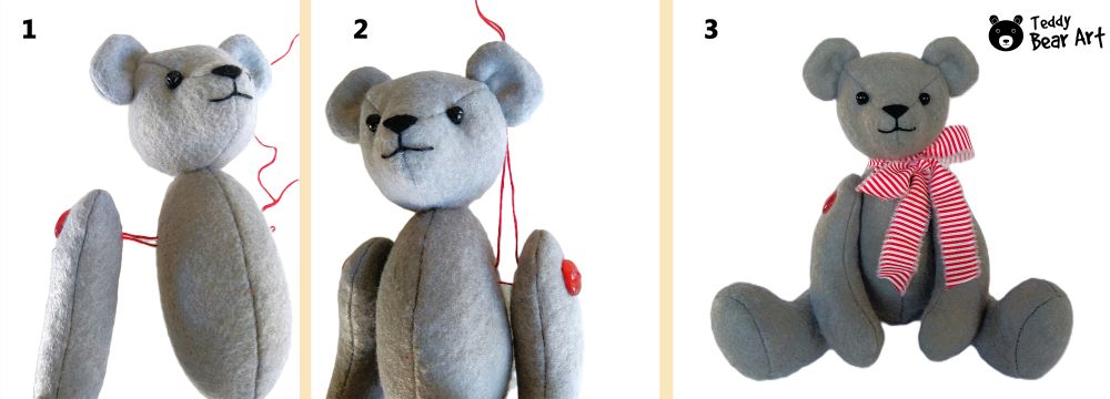 Simple Teddy Bear Sewing Pattern: Limb Attachment – Thread and Buttons vs. Cotter Pins