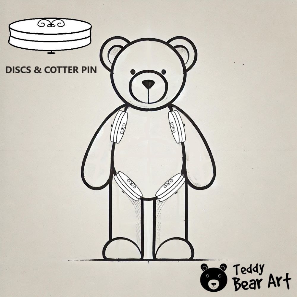 Simple Teddy Bear Sewing Pattern: Limb Attachment – Thread and Buttons vs. Cotter Pins