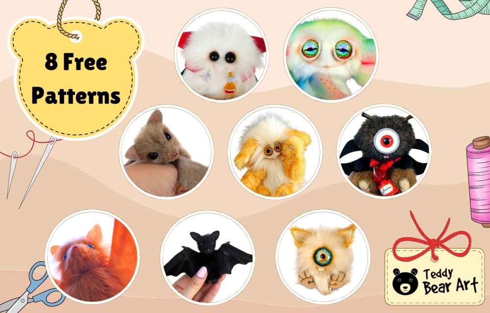8 Free Halloween Sewing Patterns for Stuffed Animals: Bats and Critters