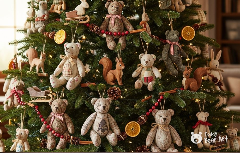 How to Decorate Christmas Tree with Teddy Bears for a Cottagecore Christmas