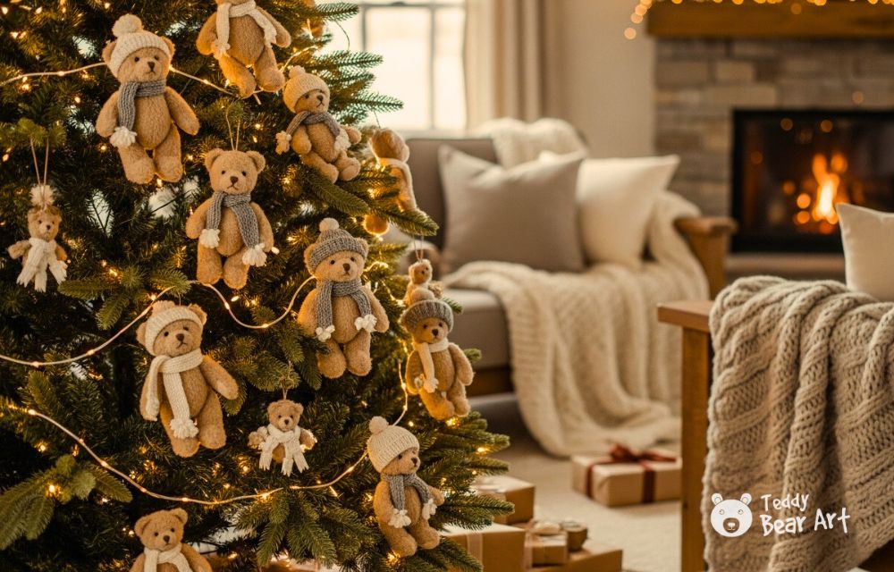 How to Decorate Christmas Tree with Teddy Bears for a Cottagecore Christmas