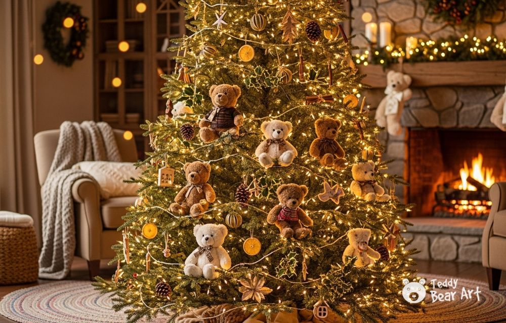 How to Decorate Christmas Tree with Teddy Bears for a Cottagecore Christmas
