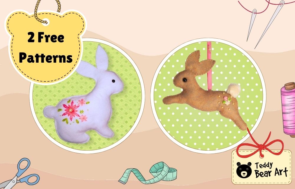 2 Easy Felt Rabbit Sewing Patterns Free Download