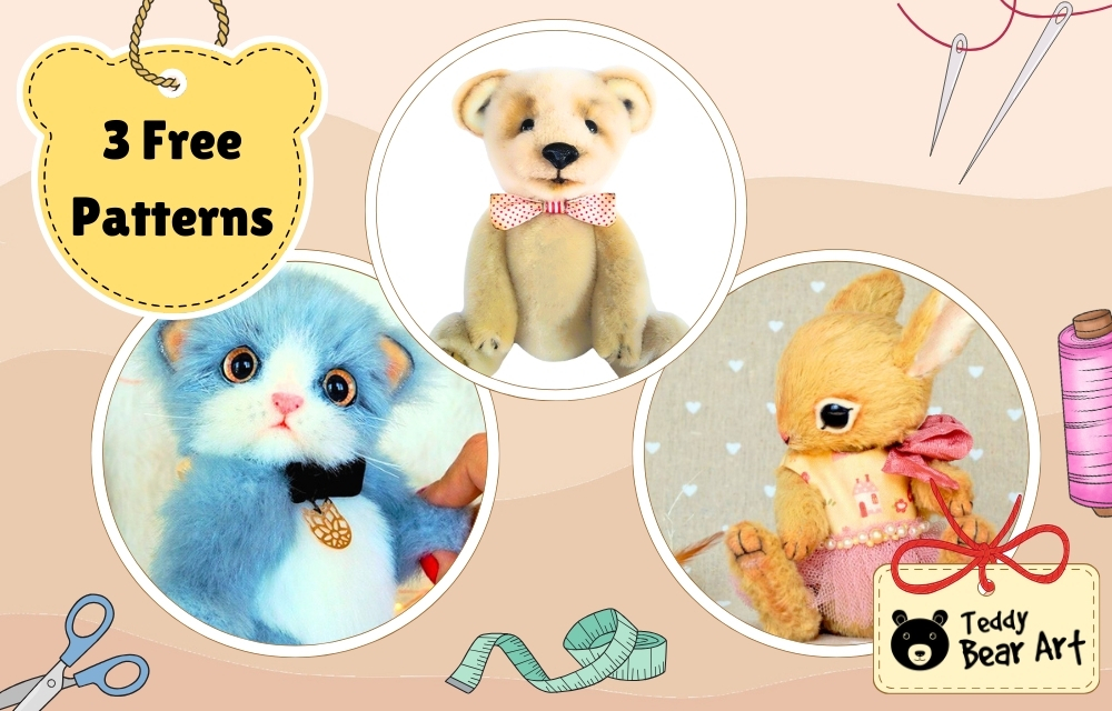 3 Animal Sewing Patterns for DIY Plush Toys