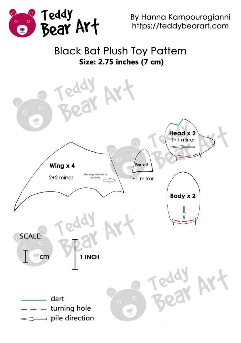 3 Free Soft Toy Sewing Patterns for Bat Plushies - Teddy Bear Art