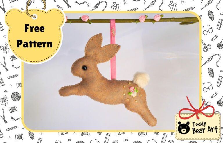 Easy Felt Rabbit Sewing Pattern Free - Teddy Bear Art