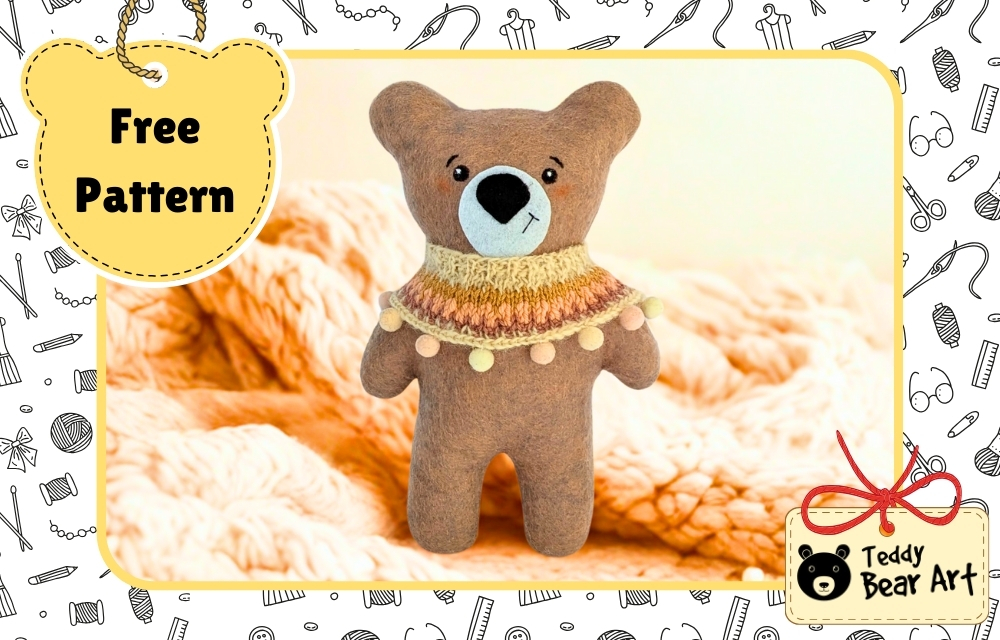 Simple Stuffed Animal Pattern: Felt Teddy Bear