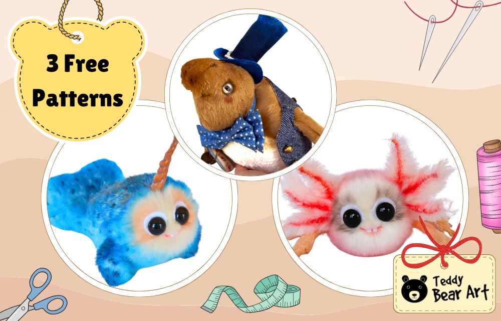 3 Free Stuffed Animal Patterns to Sew This Summer