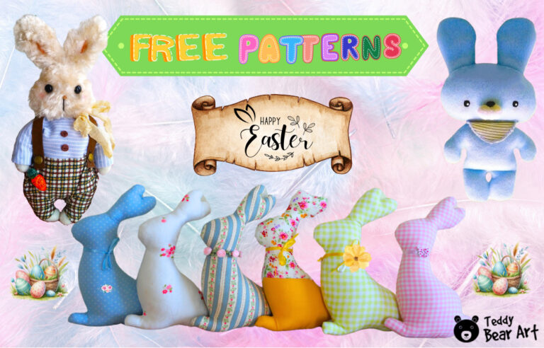 3 Free Stuffed Bunny Sewing Patterns Ideas for Easter Crafts - Teddy ...