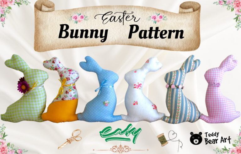 Easter Bunny Sewing Pattern and Tutorial: Easy DIY - Teddy Bear Art