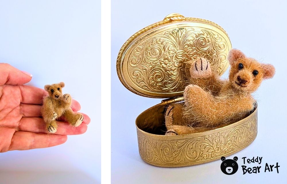 Mini Teddy Bear Sewing Pattern, Free 2 Inch 5 cm Fully Jointed Design