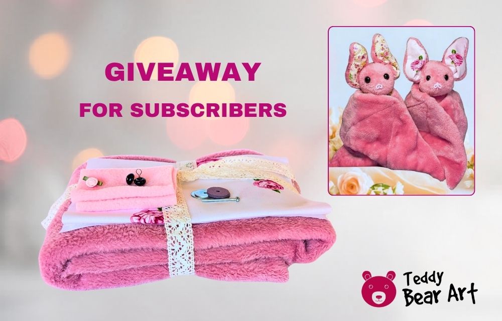Teddy Bear Art Giveaway for Subscribers – Bat Plush Sewing Kit