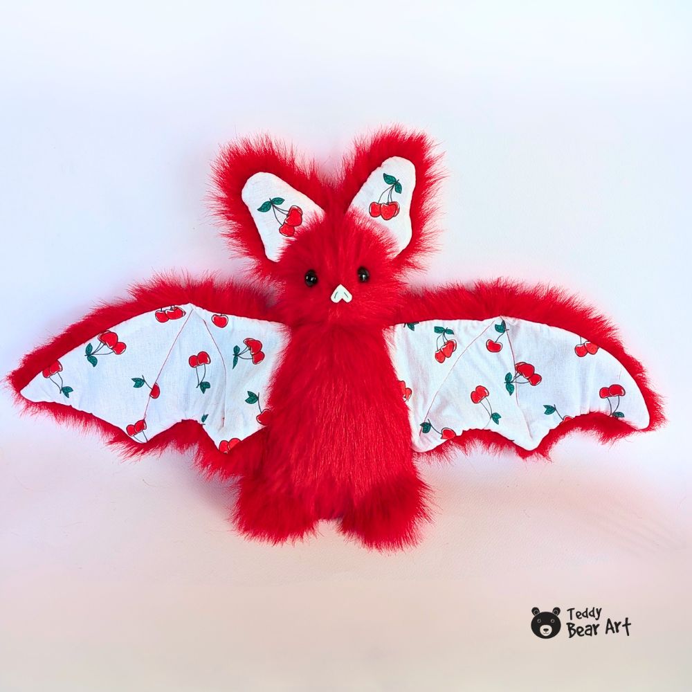 Cherry Red Bat Plushie