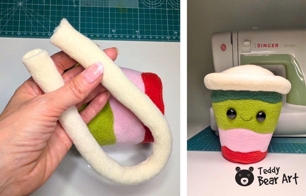 Drink Plushie DIY Tutorial: Free Strawberry Matcha Latte Sewing Pattern