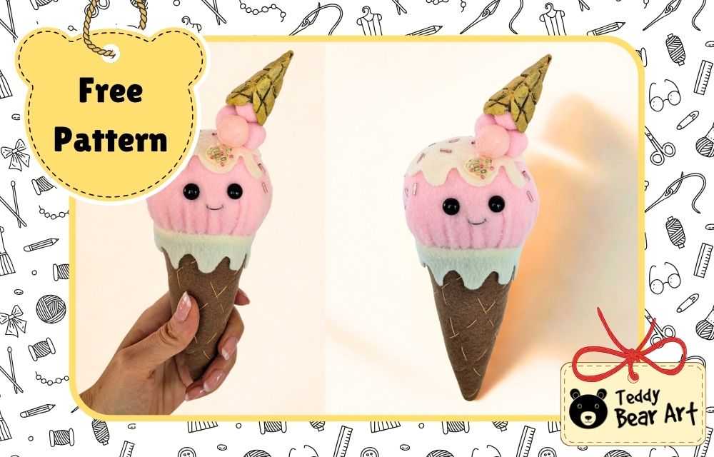 Free Easy Ice Cream Plush Pattern Tutorial For Beginners