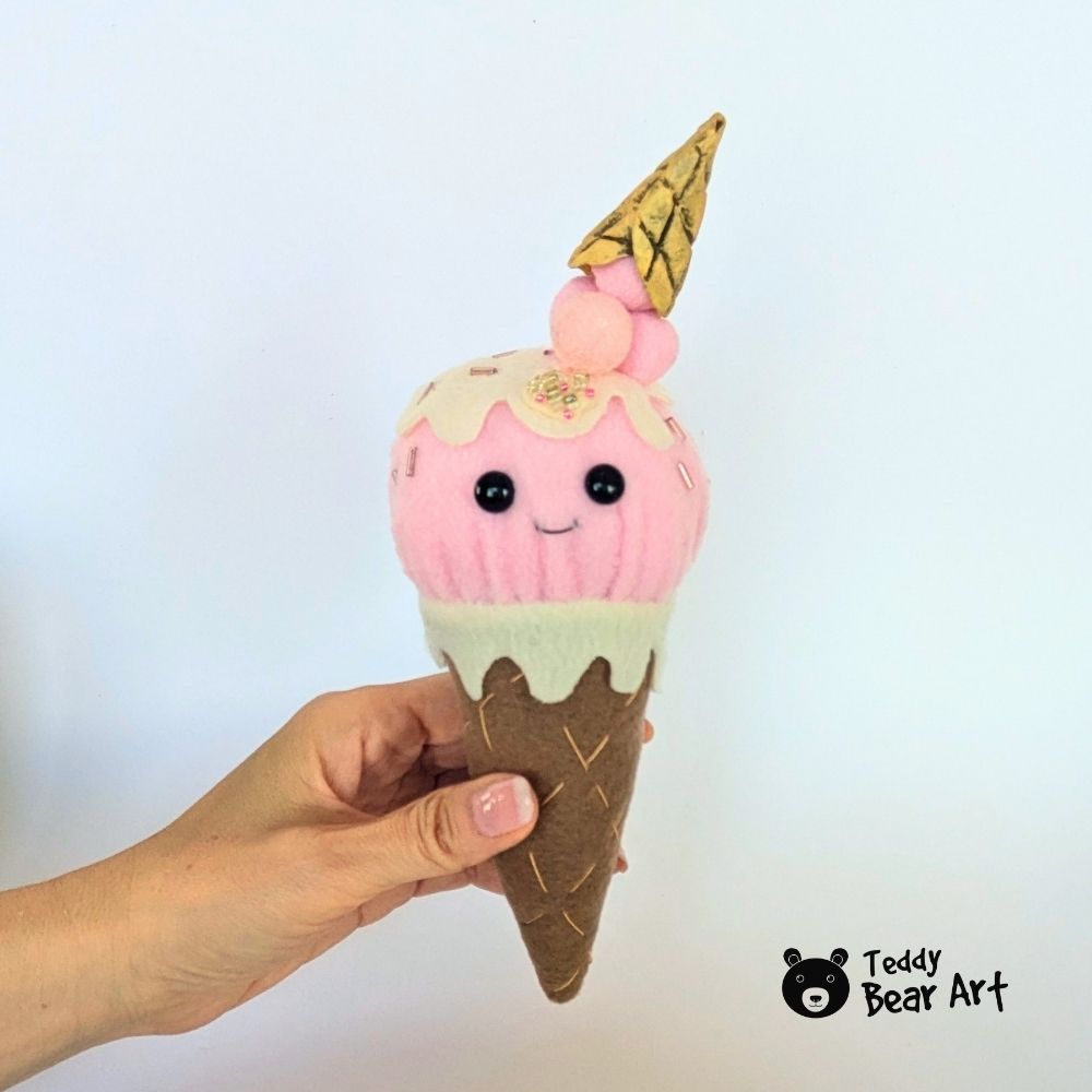 Free Easy Ice Cream Plush Pattern Tutorial For Beginners