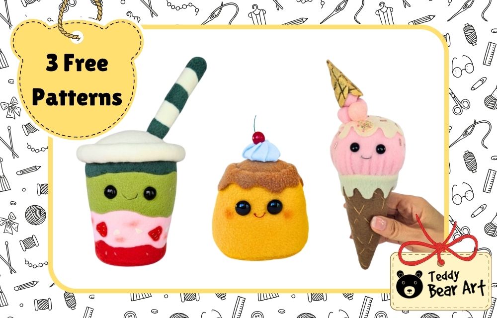 How to Sew Plush Dessert Toys: 3 Easy Patterns With Free Templates