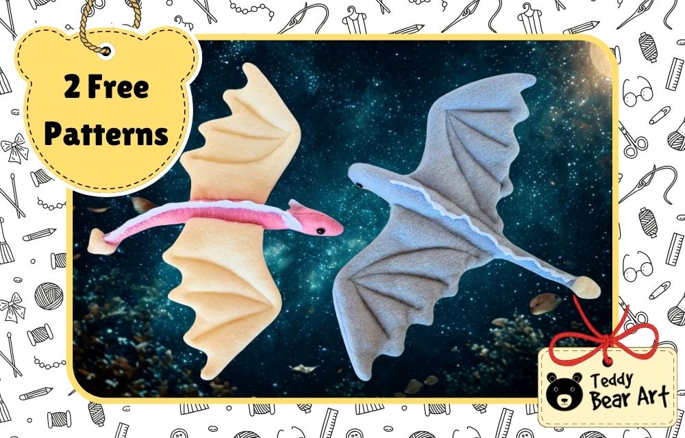 2 Free Sewing Patterns for Dragon Plush Toys That Look Similar But Are Made Differently