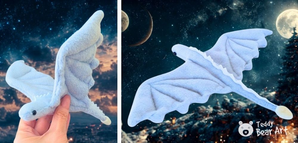 2 Free Sewing Patterns for Dragon Plush Toys That Look Similar But Are Made Differently