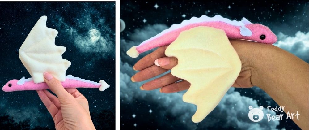 2 Free Sewing Patterns for Dragon Plush Toys That Look Similar But Are Made Differently