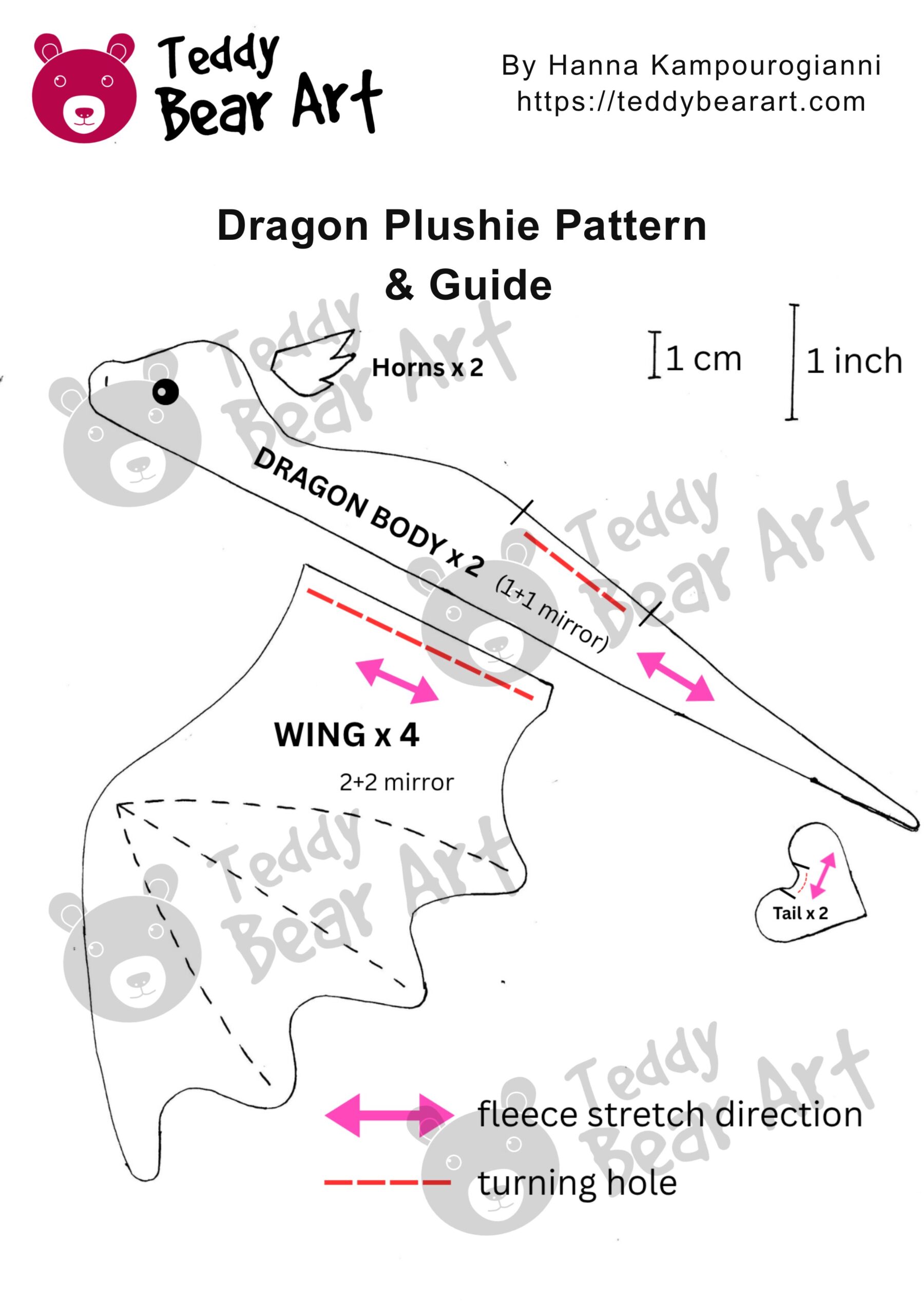 2 Free Sewing Patterns for Dragon Plush Toys That Look Similar But Are Made Differently