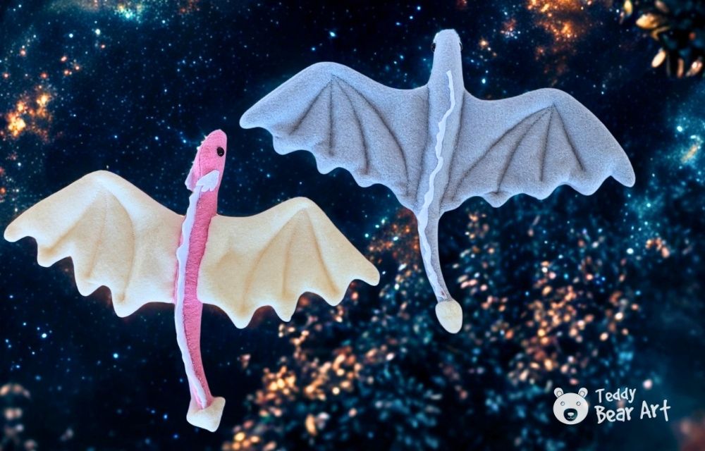 2 Free Sewing Patterns for Dragon Plush Toys That Look Similar But Are Made Differently