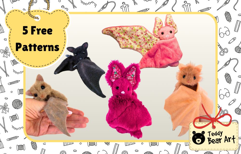 5 Free Bat Patterns For Sewing Modern Plushies From A Teddy Bear Artist