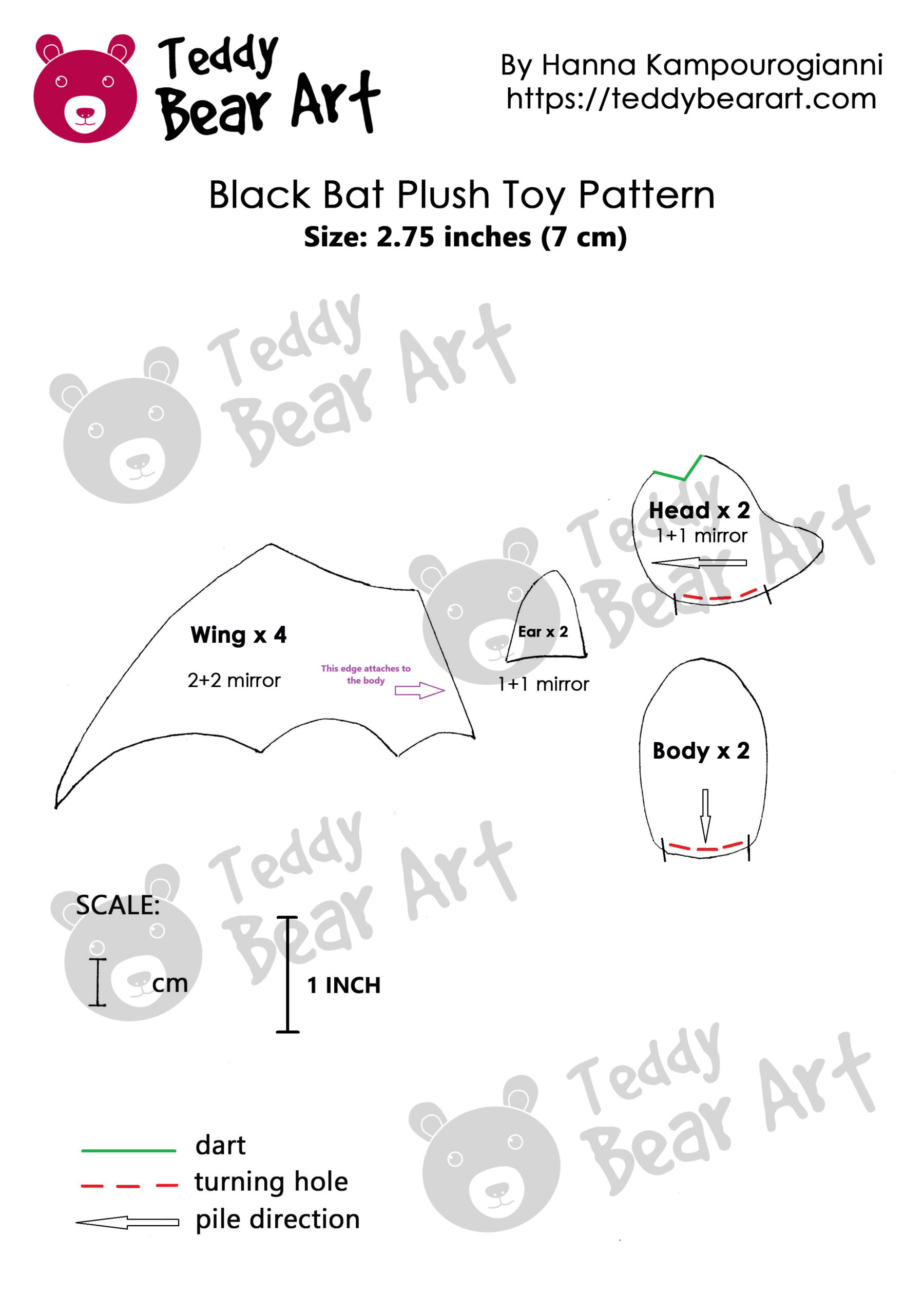 5 Free Bat Patterns For Sewing Modern Plushies From A Teddy Bear Artist