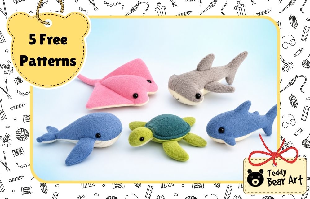 5 Ocean Plush Patterns for Beginners to Sew Cute Animals