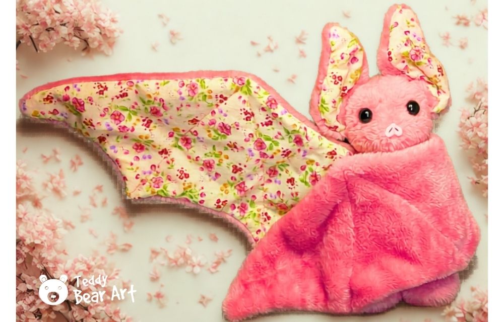 Bat Stuffed Animal Pattern Free: Large Faux Fur Bat With Floral Wings