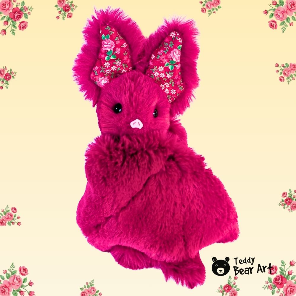 Bat Stuffed Animal Pattern Free: Large Faux Fur Bat With Floral Wings