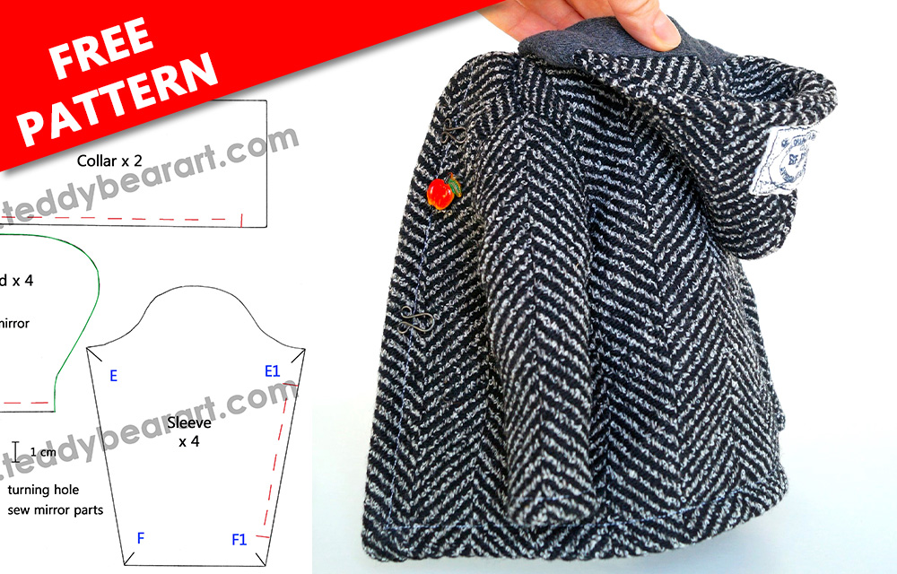 Easy Teddy Bear Clothes Sewing Pattern: A Hooded Coat
