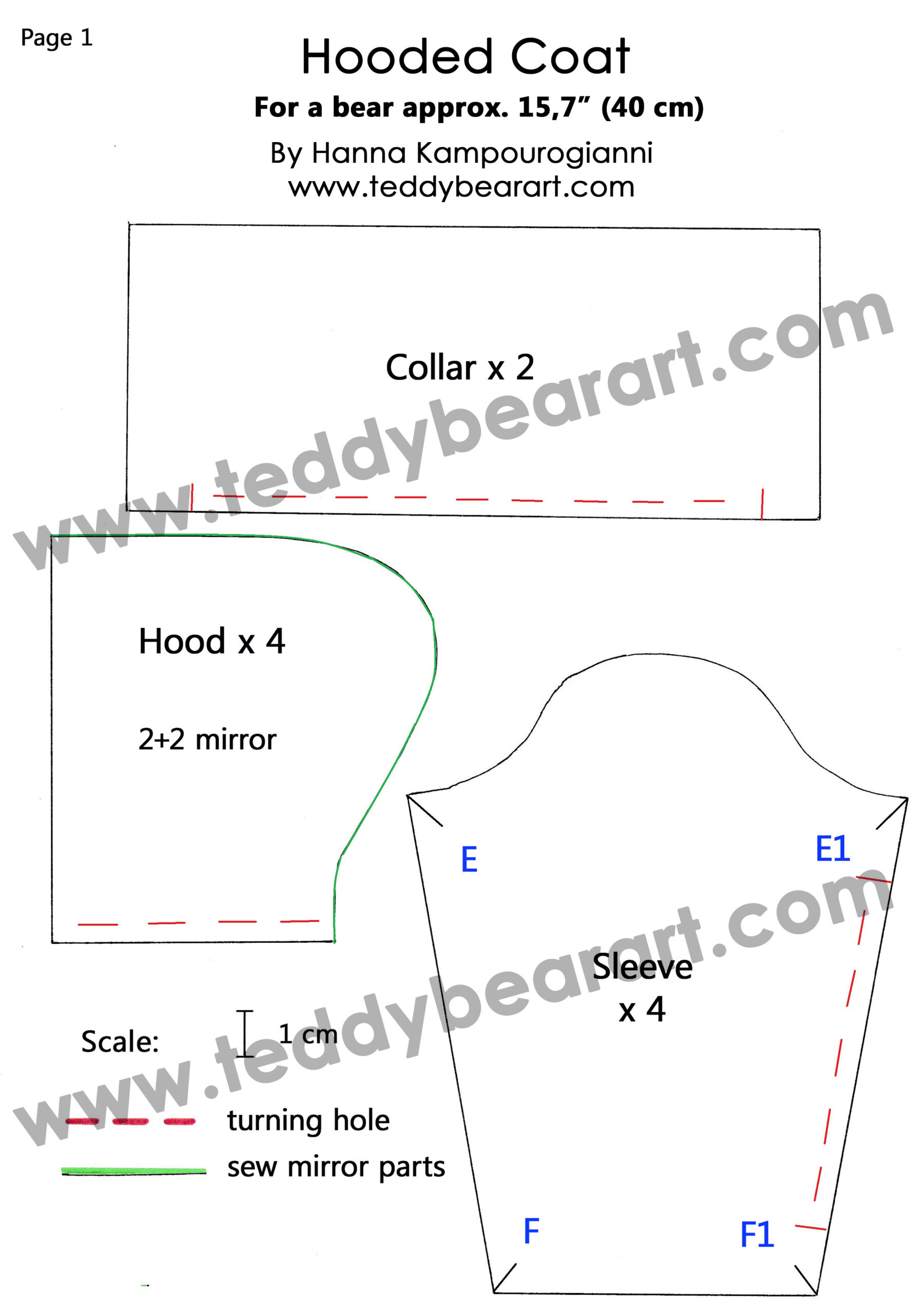 Easy Teddy Bear Clothes Sewing Pattern: A Hooded Coat