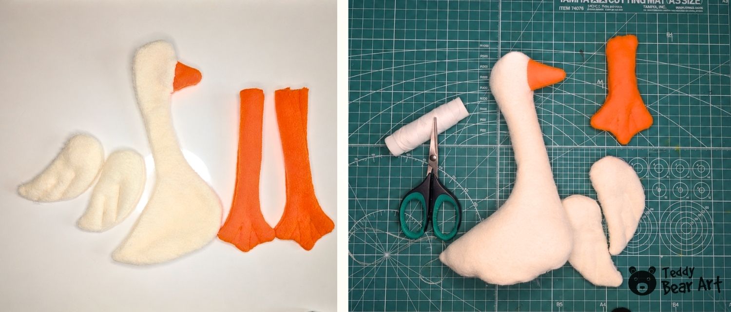 Free Goose Sewing Pattern: Easy Fleece Plush Tutorial
