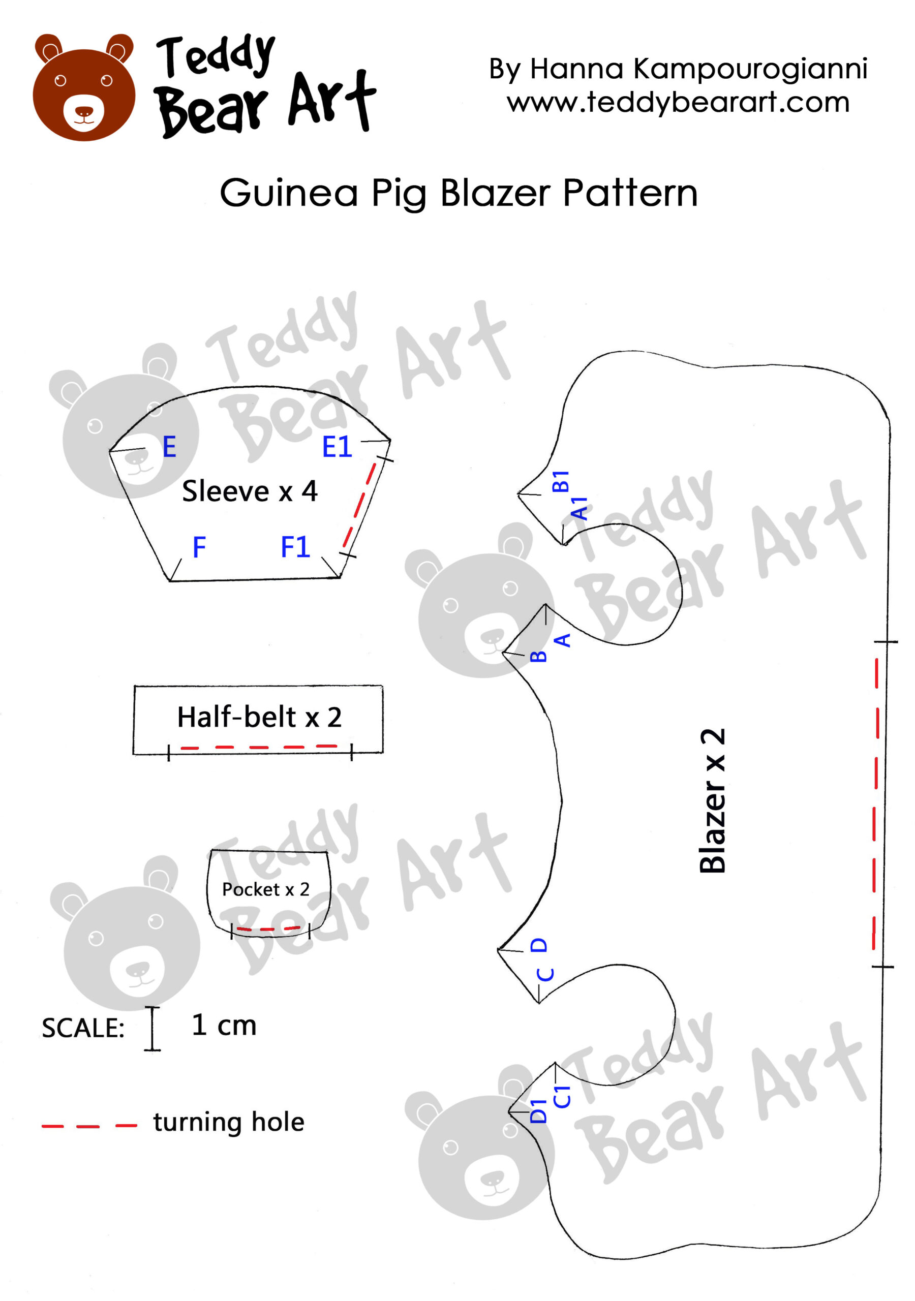 Stuffed Animal Clothes: Free Teddy Guinea Pig Blazer Pattern