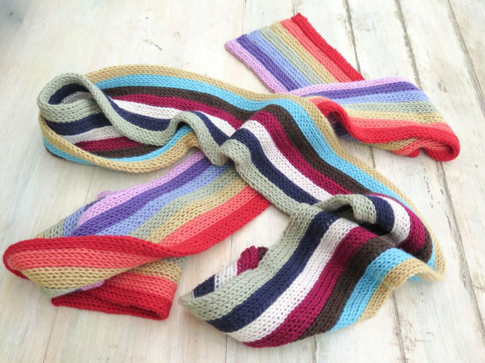 Cozy Creations: Striped Teddy Bear Scarf Knitting Patterns