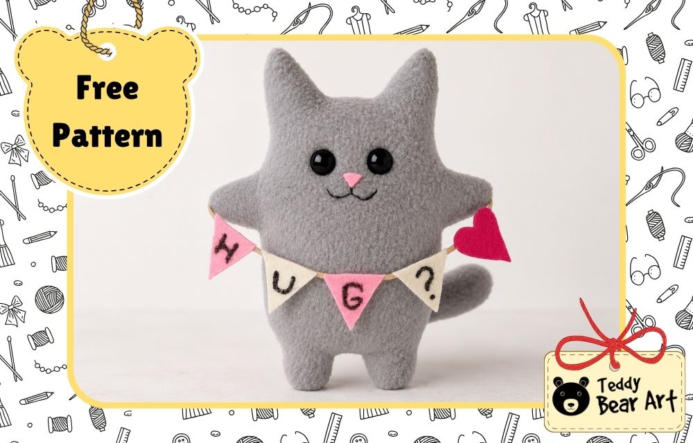 Free Fleece Cat Sewing Pattern Tutorial: Cute Easy Plush