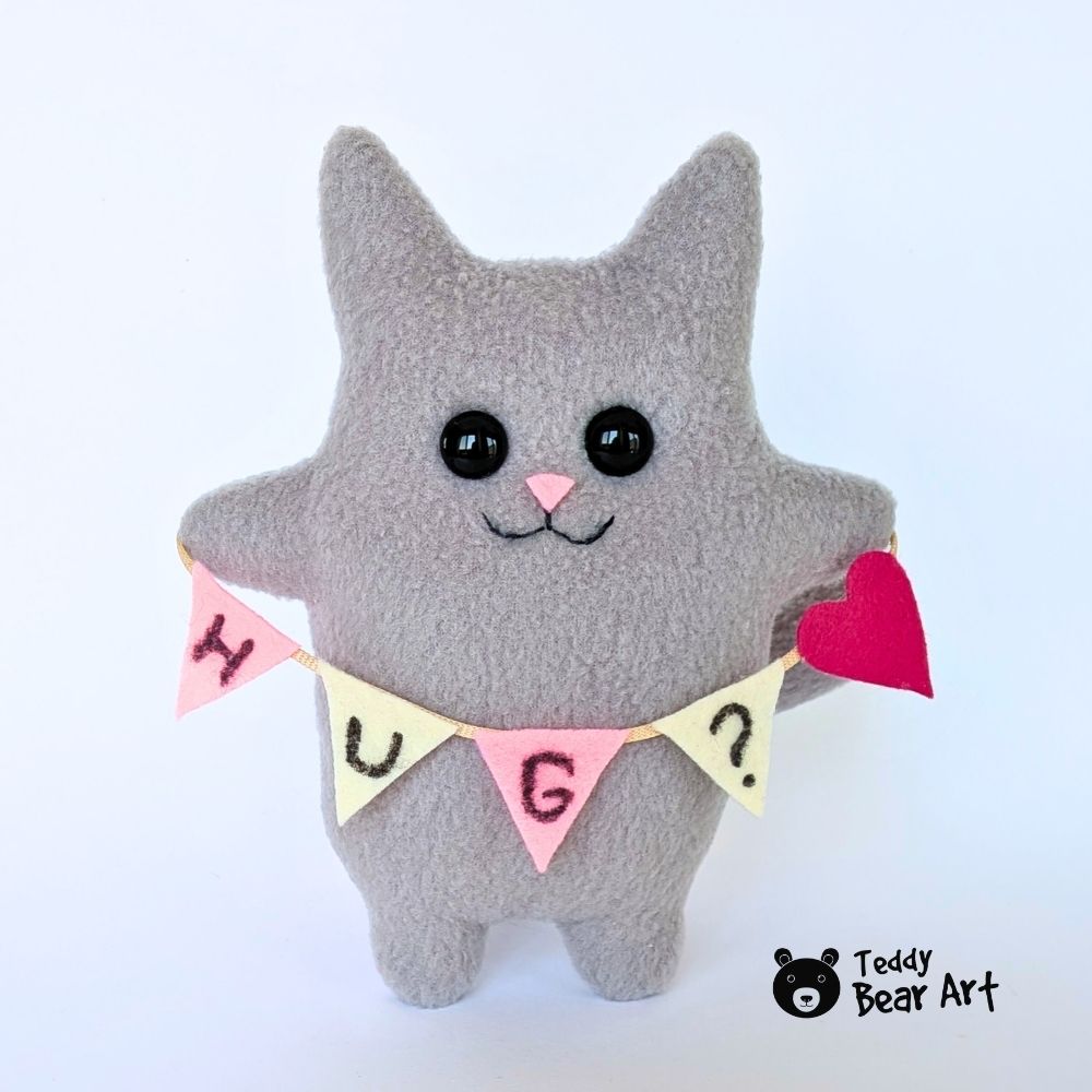 Free Fleece Cat Sewing Pattern Tutorial: Cute Easy Plush