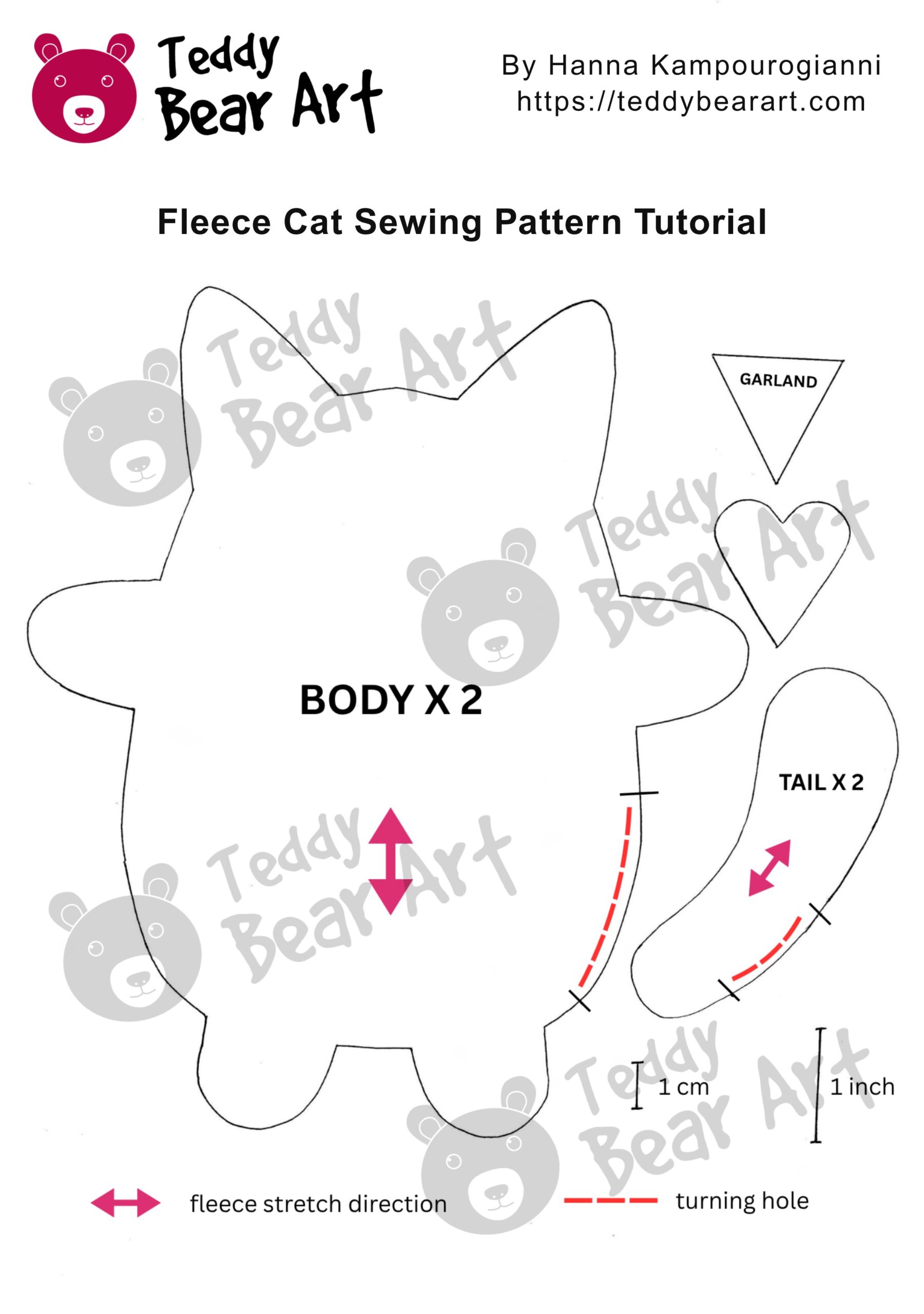 Free Fleece Cat Sewing Pattern Tutorial: Cute Easy Plush