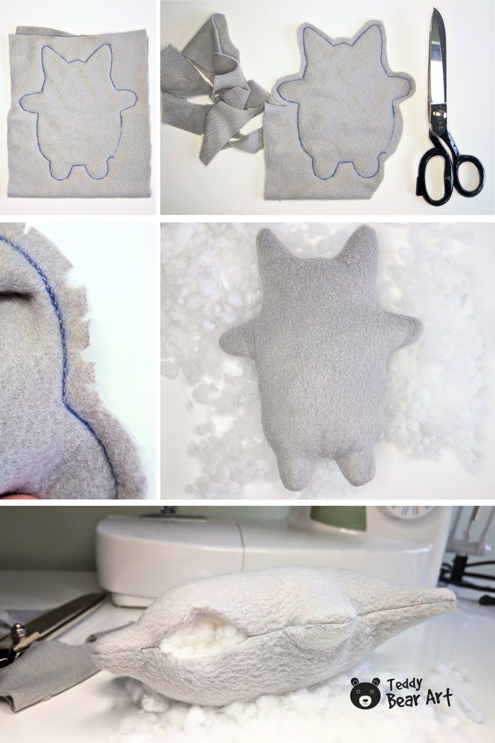 Free Fleece Cat Sewing Pattern Tutorial: Cute Easy Plush