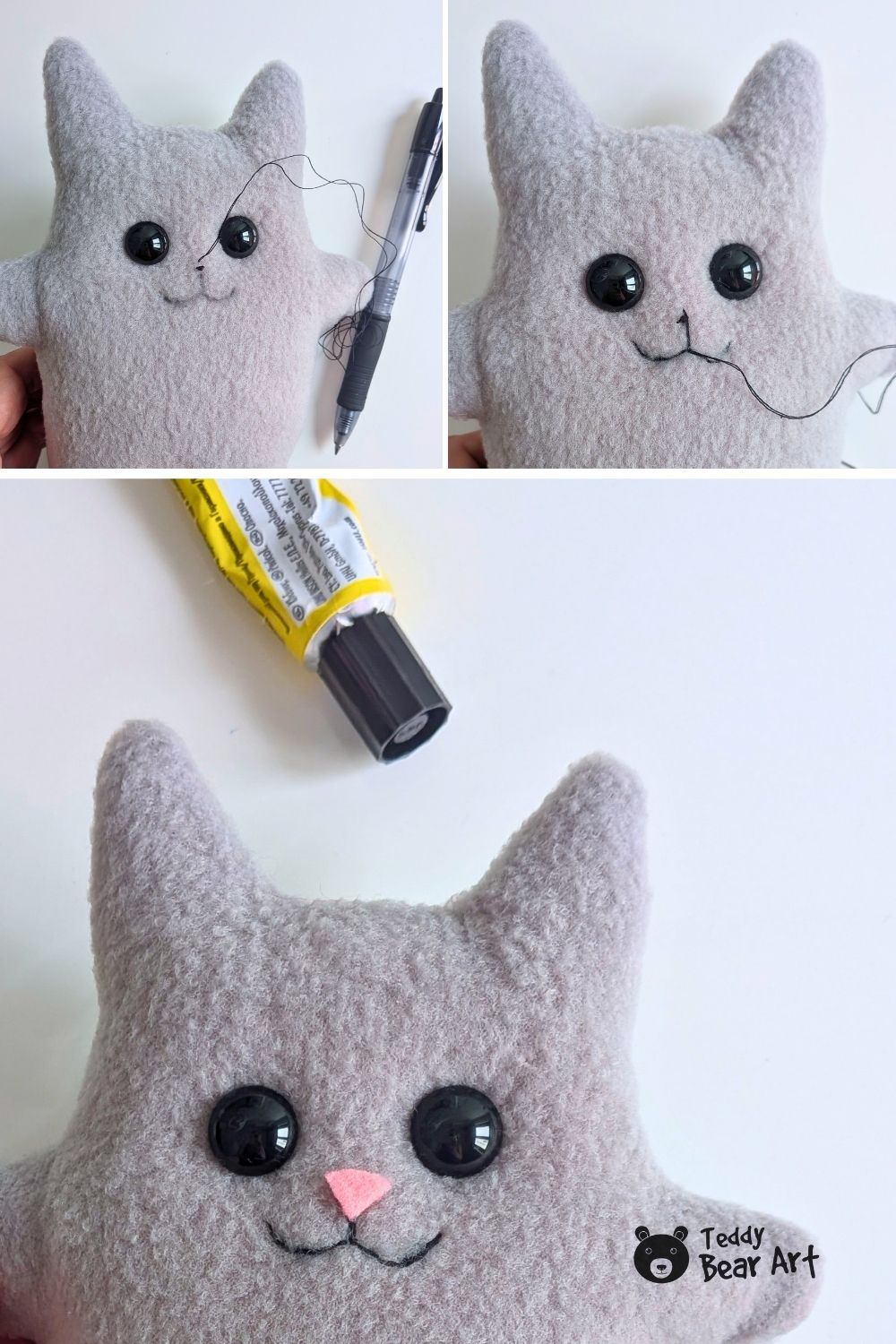Free Fleece Cat Sewing Pattern Tutorial: Cute Easy Plush