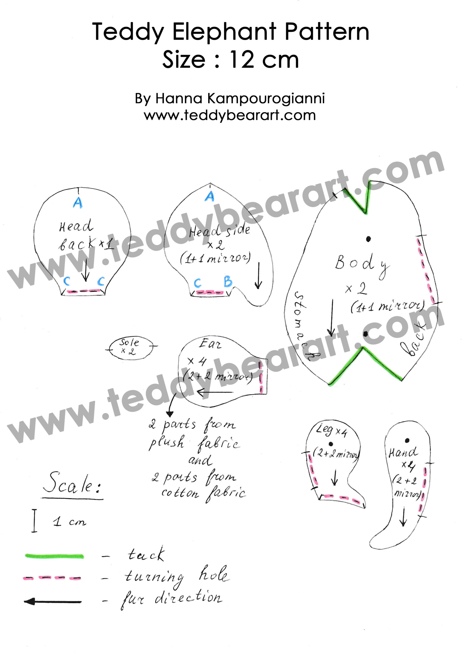 Free Teddy Bear Pattern - Small Elephant