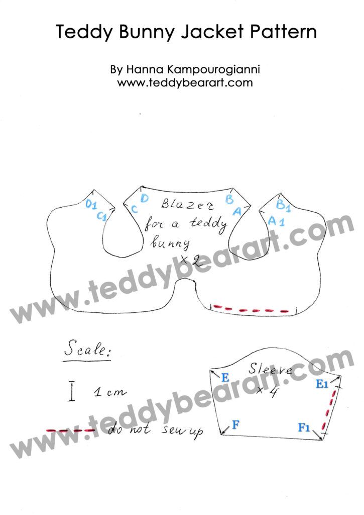 Teddy Bear Clothes Patterns - Bunny Jacket