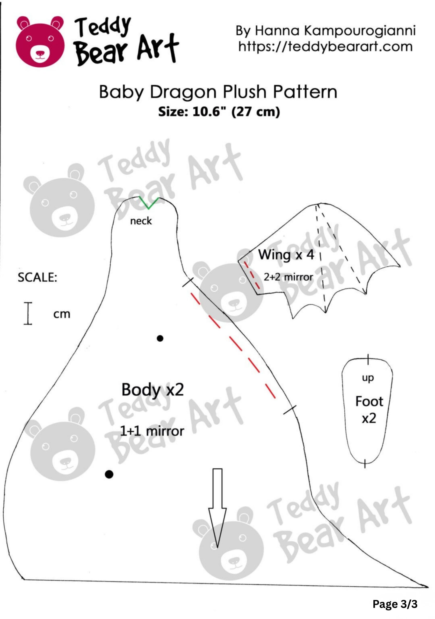 2 Free Teddy Dragon Patterns Made With Traditional Teddy Bear Techniques
