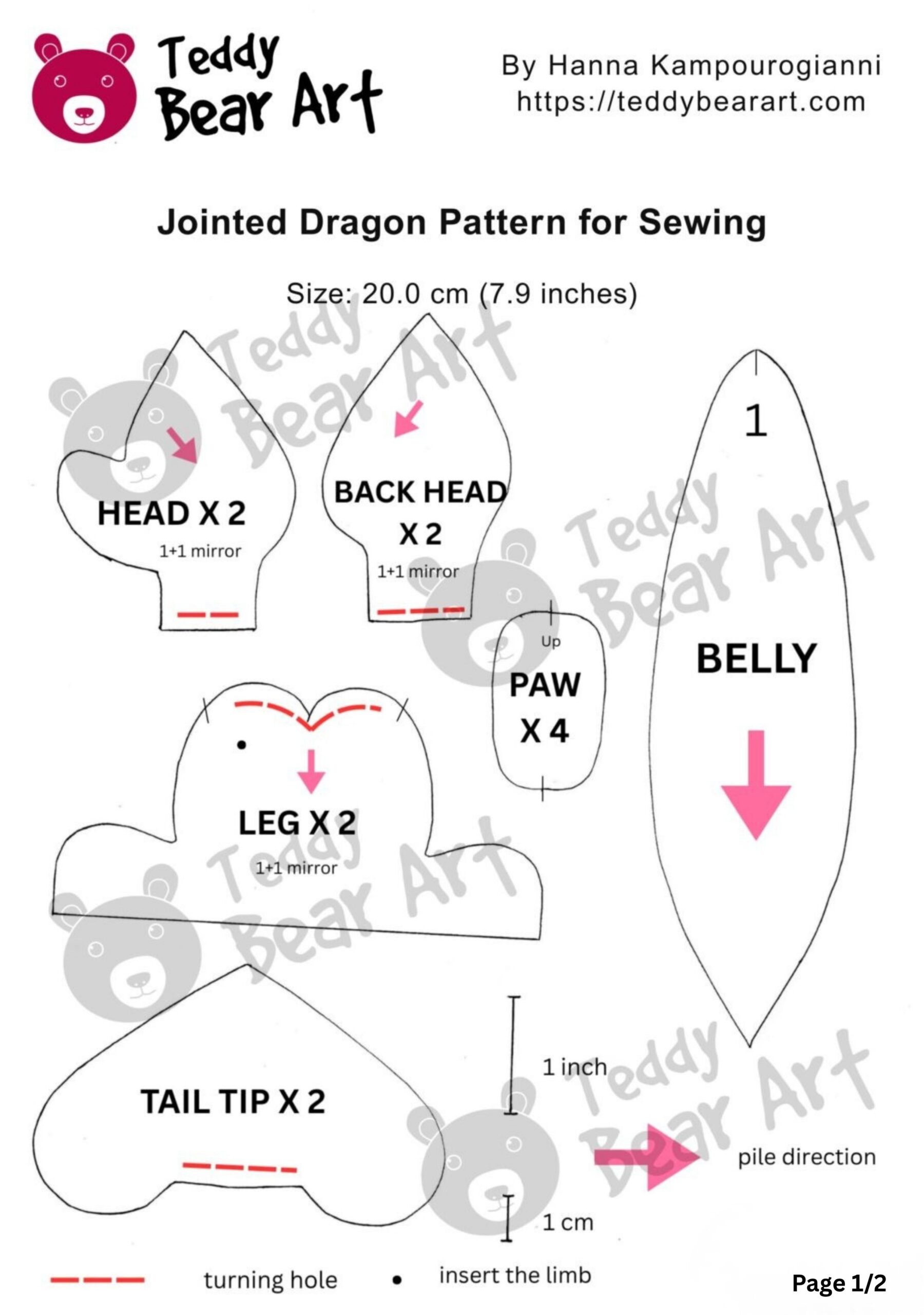 2 Free Teddy Dragon Patterns Made With Traditional Teddy Bear Techniques